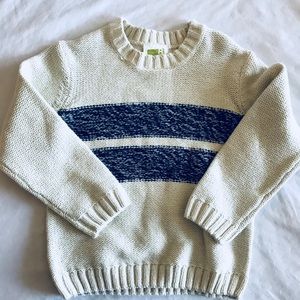 Boys size 3T sweater cream with blue stripe